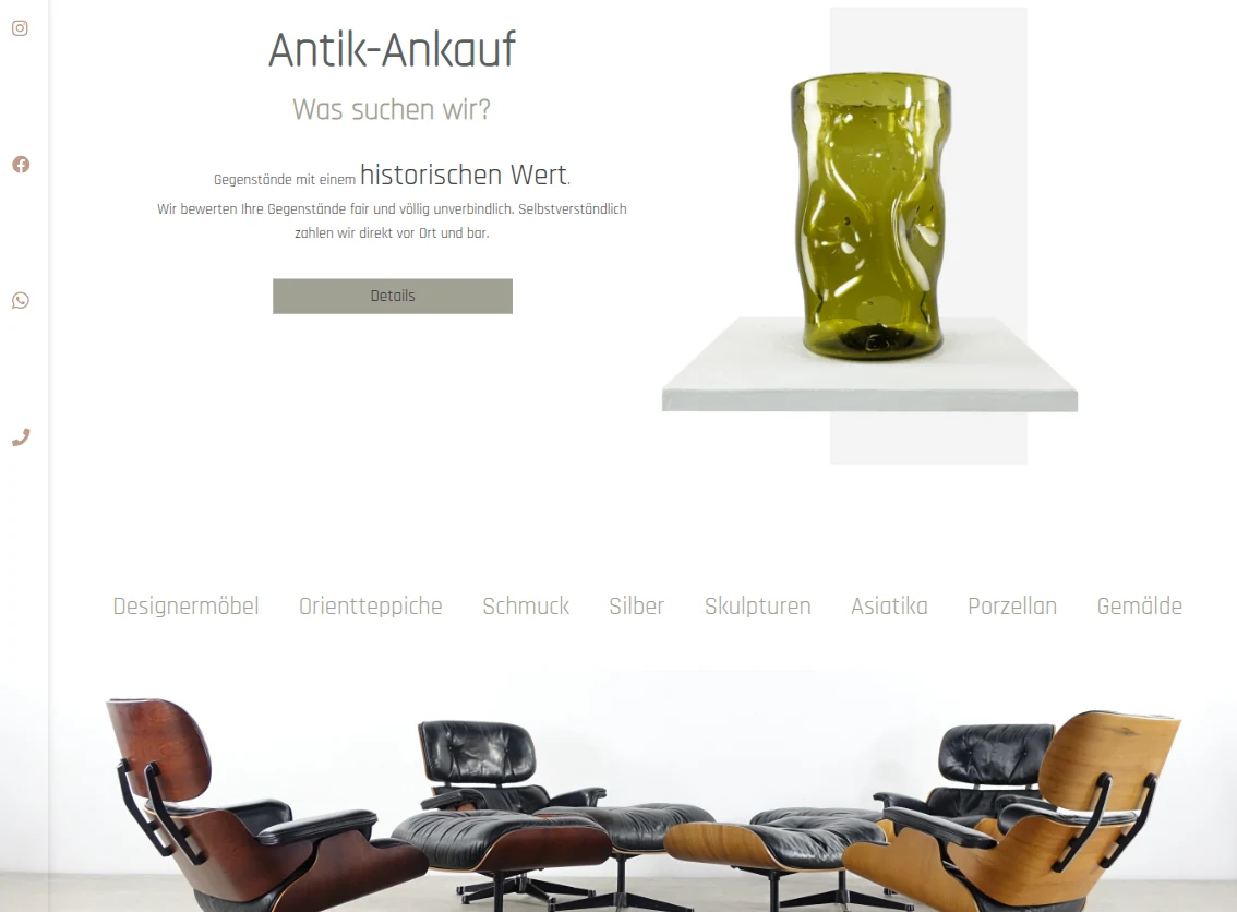 Website-Referenz Antiquitäten Ankauf NRW