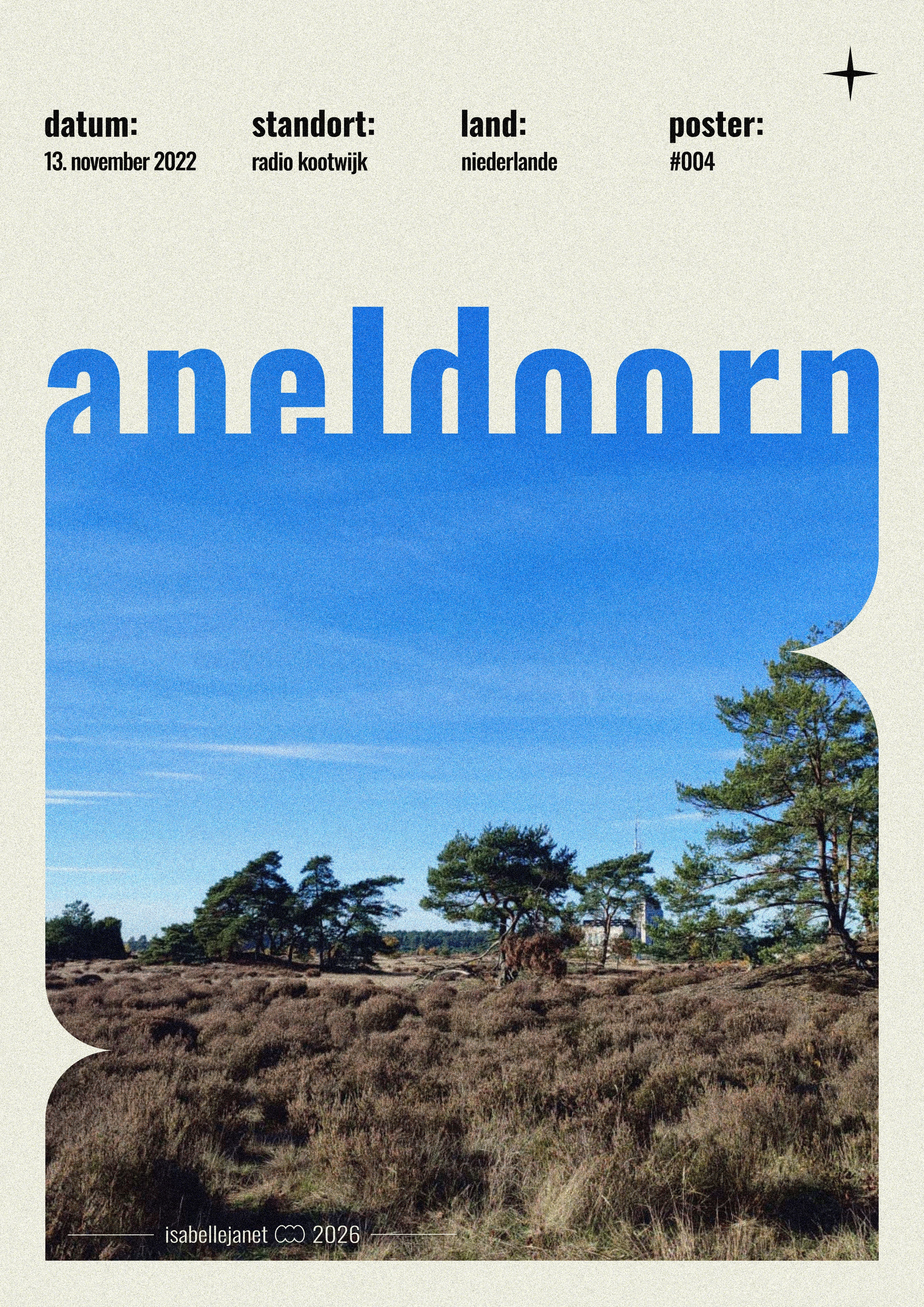 Poster Radio Kootwijk bei Apeldoorn mit Heidelandschaft
