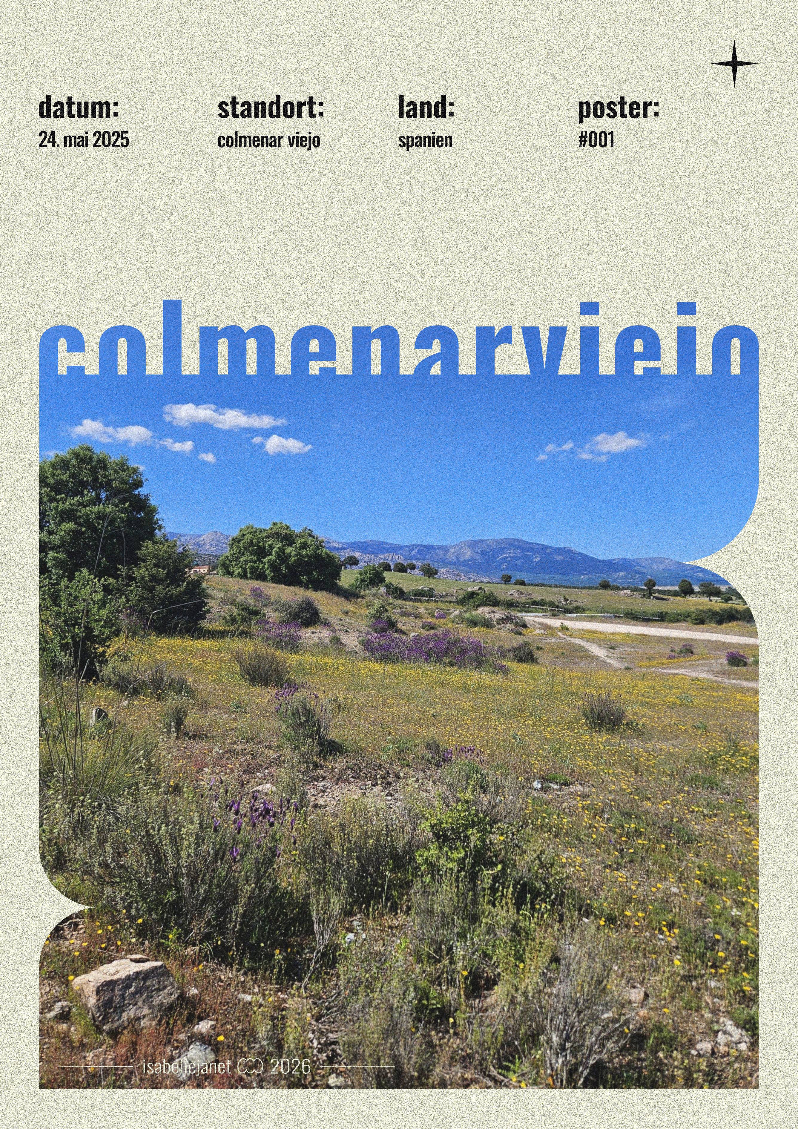 Poster Colmenar Viejo mit spanischer Landschaft