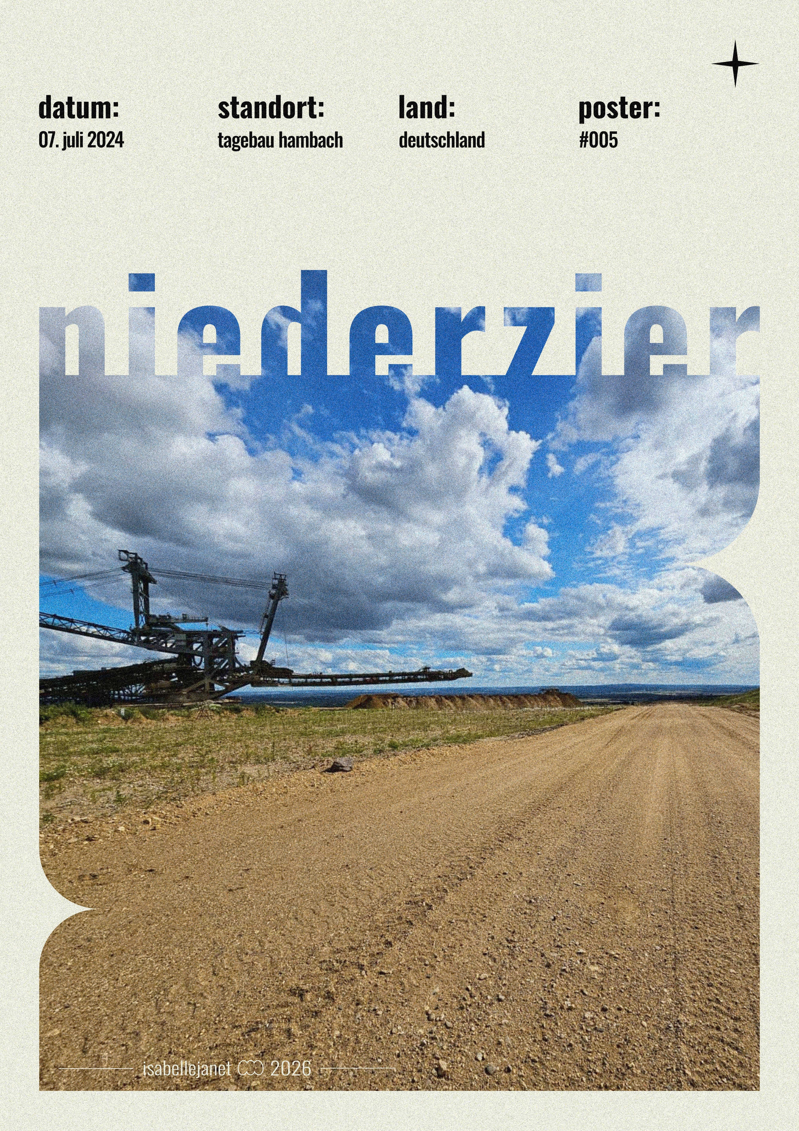 Poster Tagebau Hambach bei Niederzier mit Schaufelradbagger