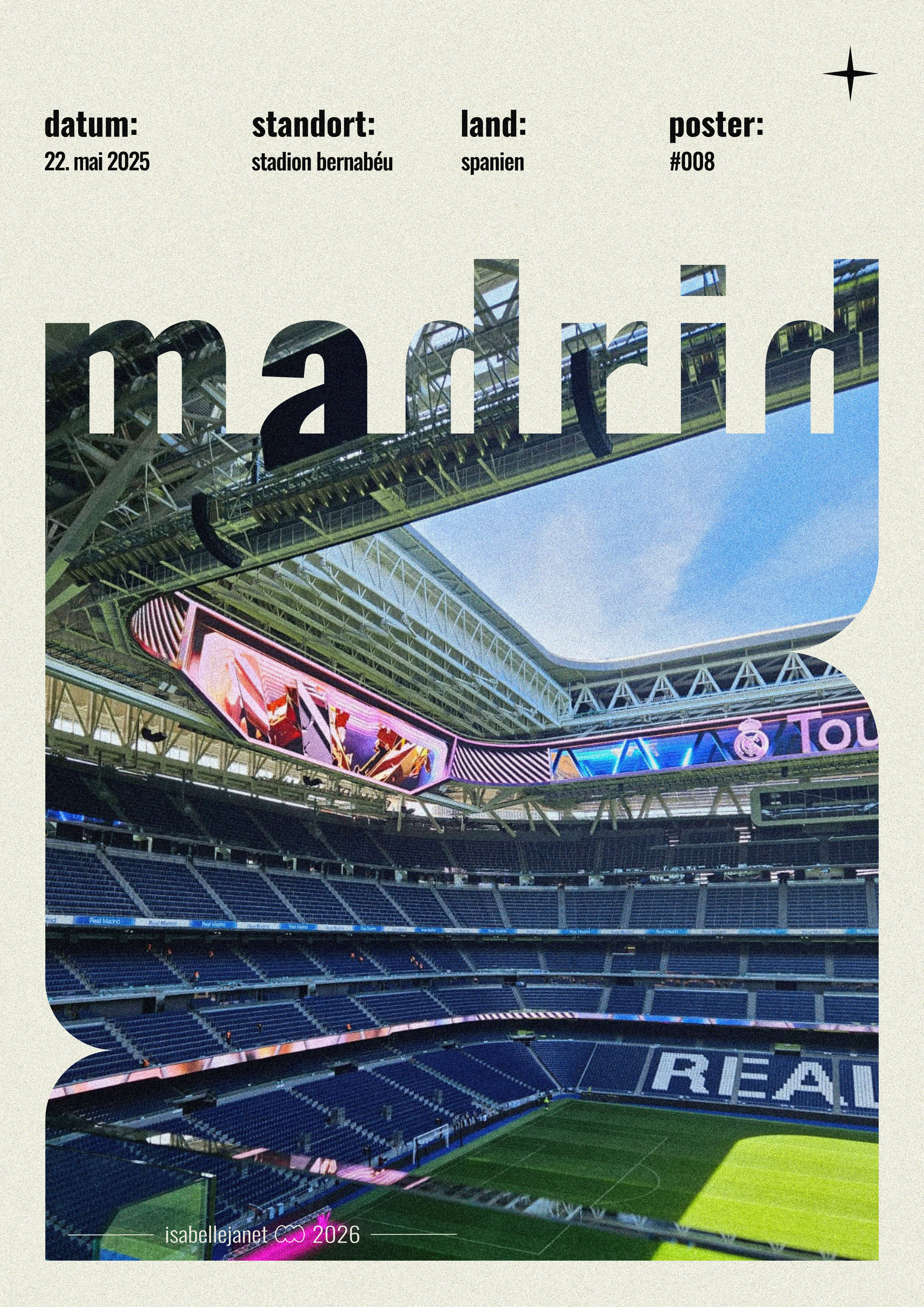 Poster mit Innenansicht des Stadions Santiago Bernabéu in Madrid