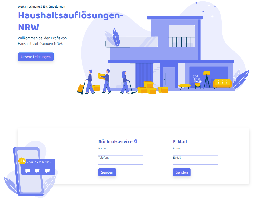 Website-Referenz Haushaltsauflösungen NRW
