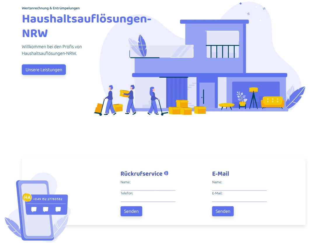 Website-Referenz Haushaltsauflösungen NRW